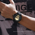 WWOOR 8867 Trend 3D Ghost Skull Full Black Stainless Steel Strap 30M depth waterproof Quartz Wrist Men Watch Original Factory